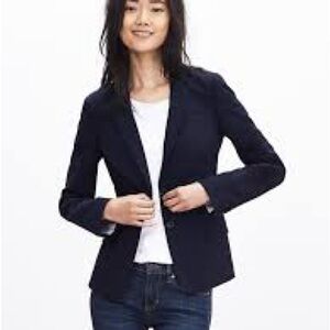 Banana Republic Blazer True Navy Pique Fabric
